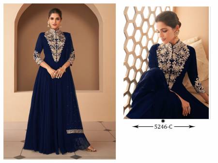 Kf 5246 A To D Embroidery Wedding Salwar Suits Catalog
